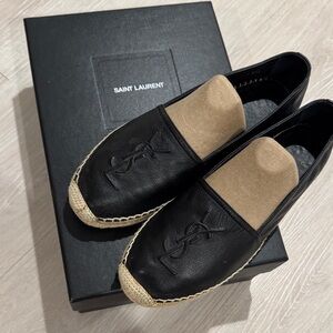 Saint Laurent Black and Tan espadrilles